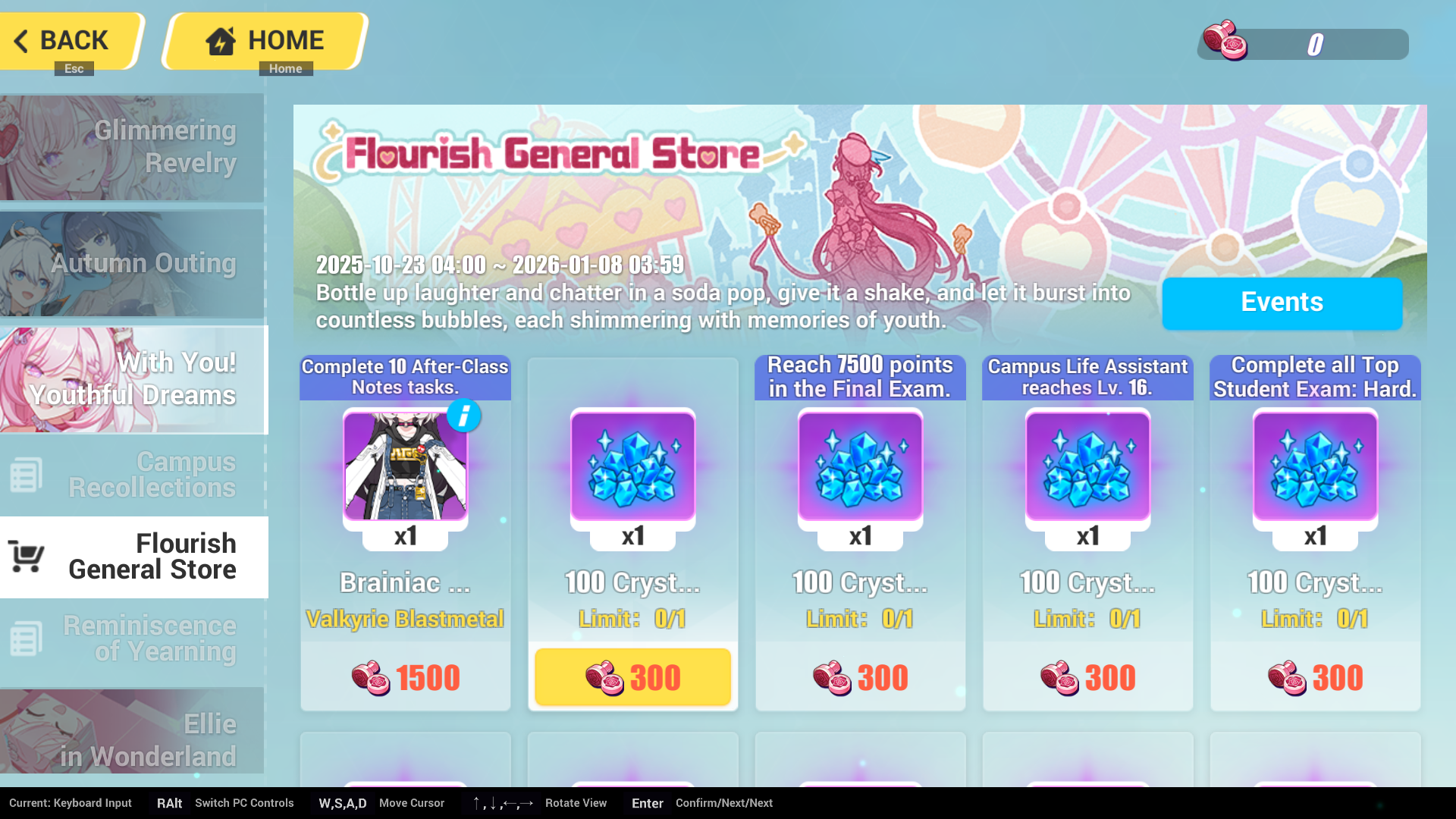 Sorry the image won't load cutie~ you should be seeing: The Event Shop